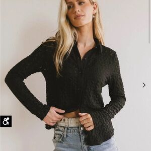 Bohme Black Textured Button Down Shirt